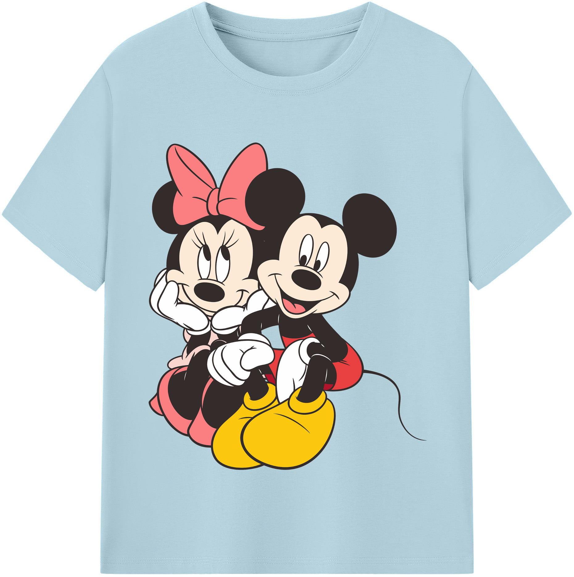 （画像用） ミッキーマウス Mickey Mouse 綿100％半袖Tシャツ（フロントプリント）